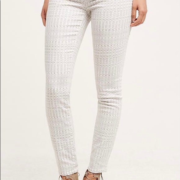 Pilcro and the Letterpress Stet Morocco Print Jeans Size 28 NWOT - Picture 2 of 9